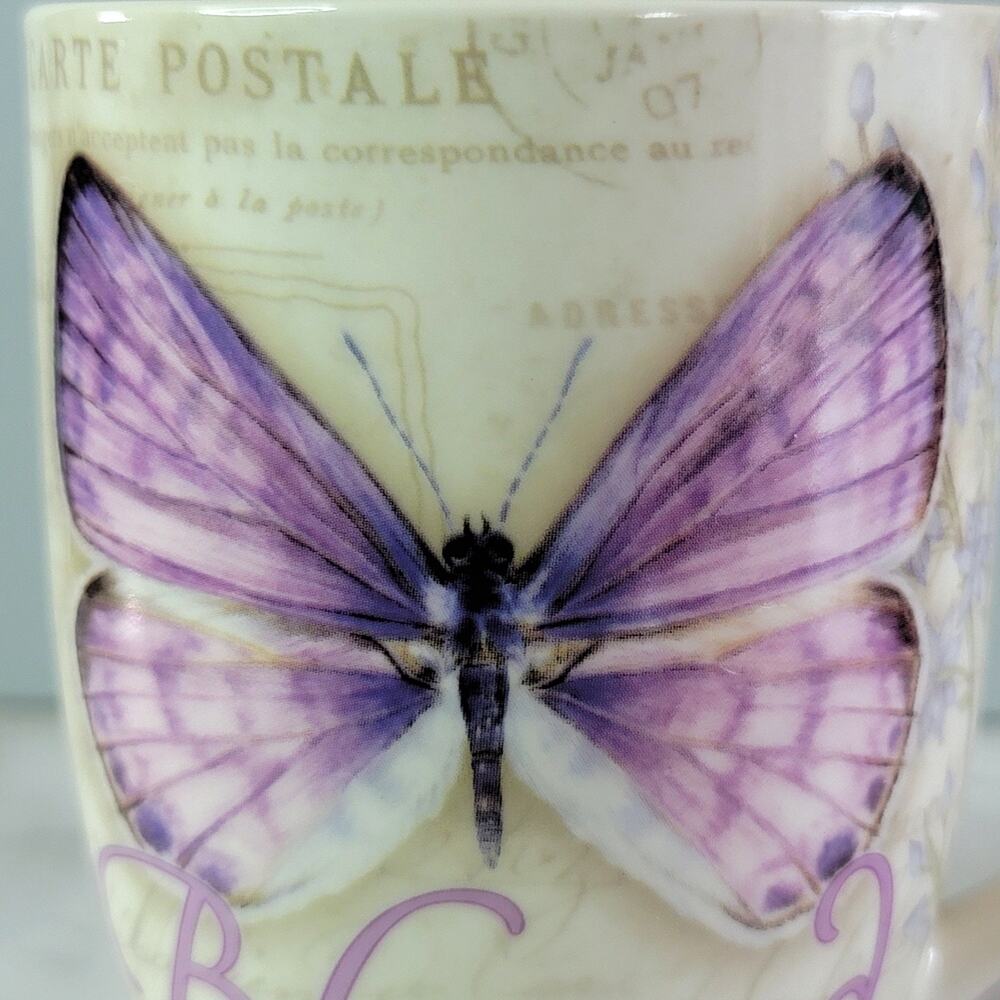 Christian Art Gifts Ceramic BLESSED Purple Butterfly Coffee Mug 12oz Jane Shasky - Picture 7 of 9